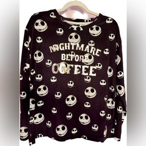 Tim Burton’s The Nightmare Before Christmas Coffee Sleepwear Top size M